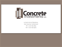 Tablet Screenshot of concreteinvestments.com